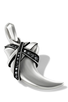 Cairo Wrap Claw Amulet, Sterling Silver & Black Diamond